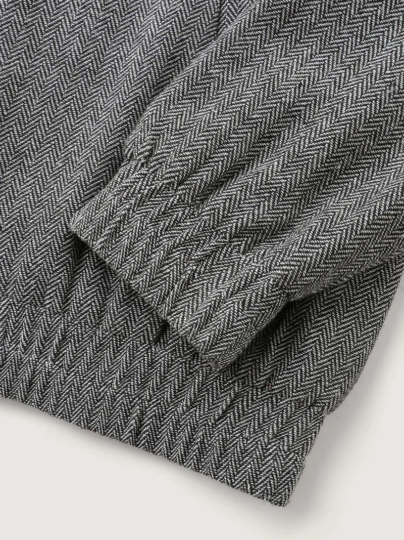 Ribbed Texture Chest Flaps Zipper Jacket