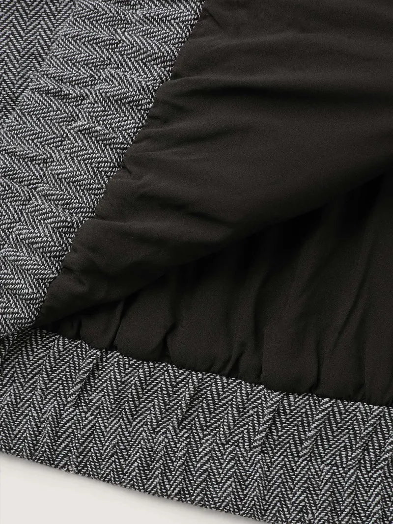 Ribbed Texture Chest Flaps Zipper Jacket