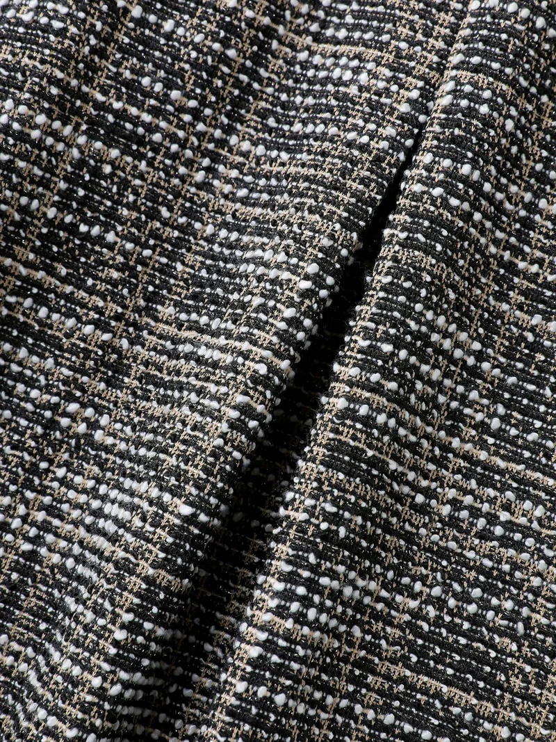 Tweed Surplice Neck Midi Dress