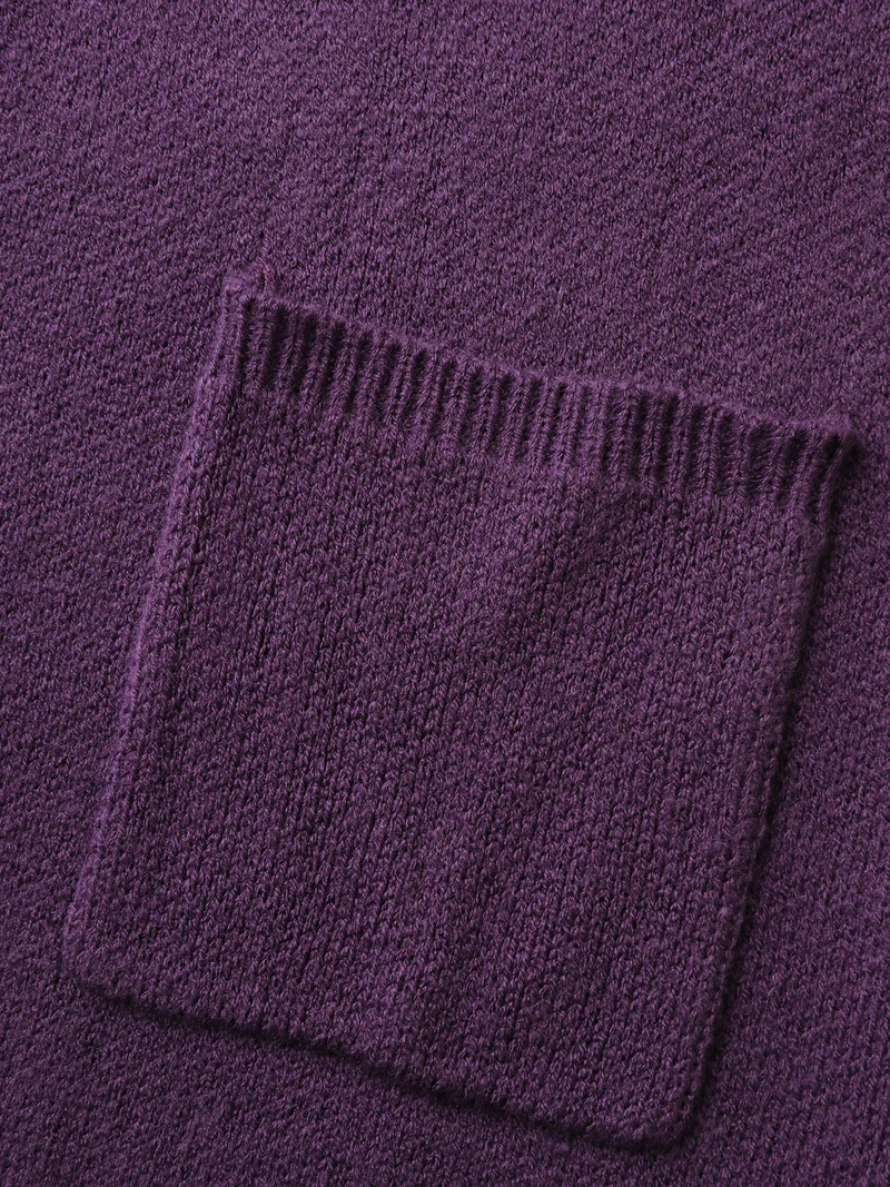 Star Embroidery Button Pockets Knit Cardigan