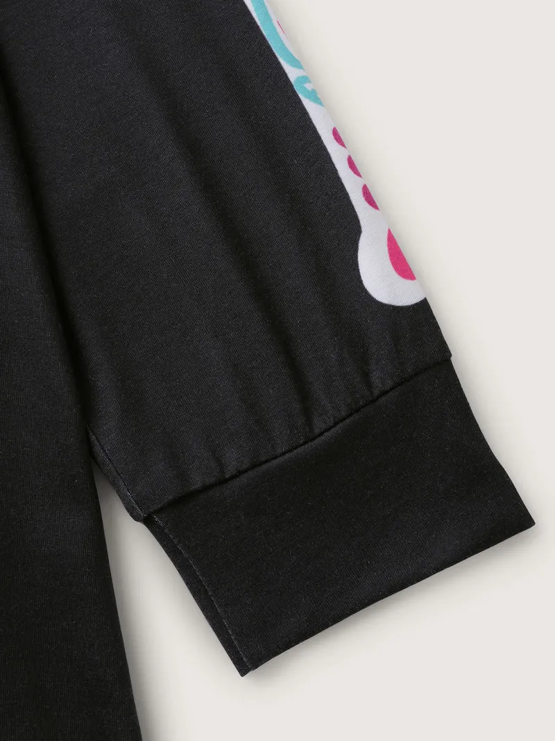Party Skeleton Print Knit Halloween T-Shirt