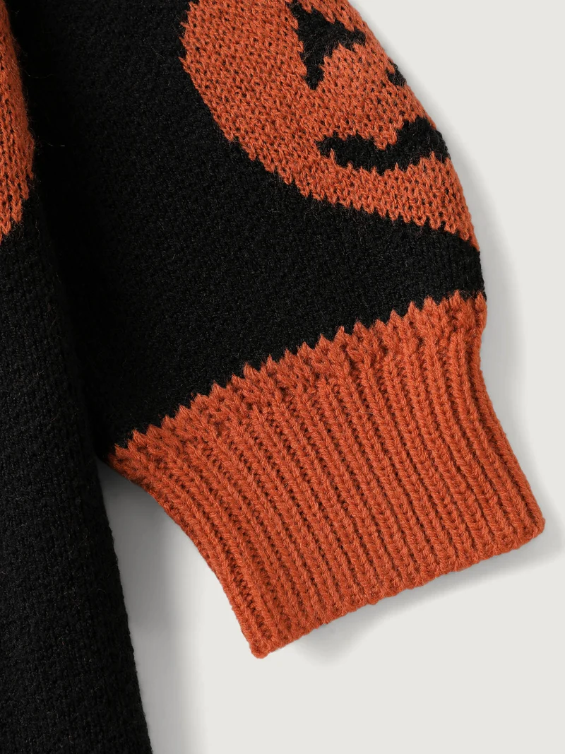 Pumpkin Hearts Halloween Pockets Cardigan