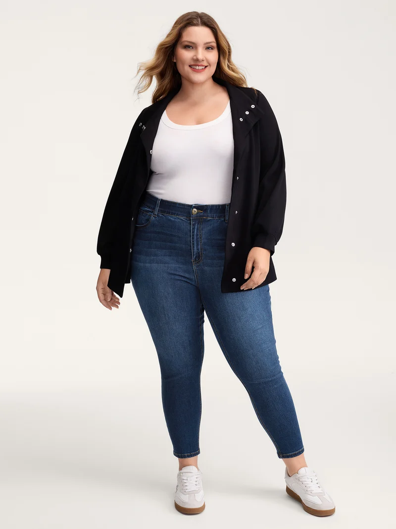 Stretchy Mid-Rise Skinny-Fit Jeans