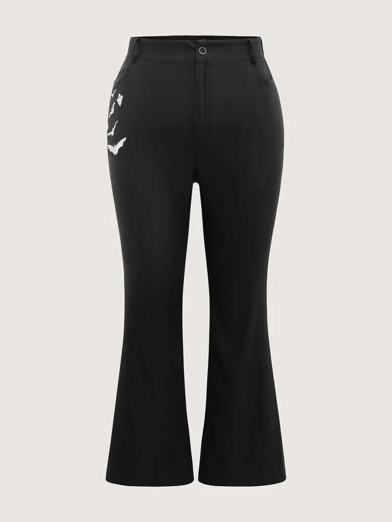 Side Embroidered Bootcut Pants