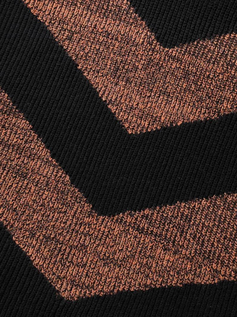 Blended Yarn Colorblock Hooded Pullover