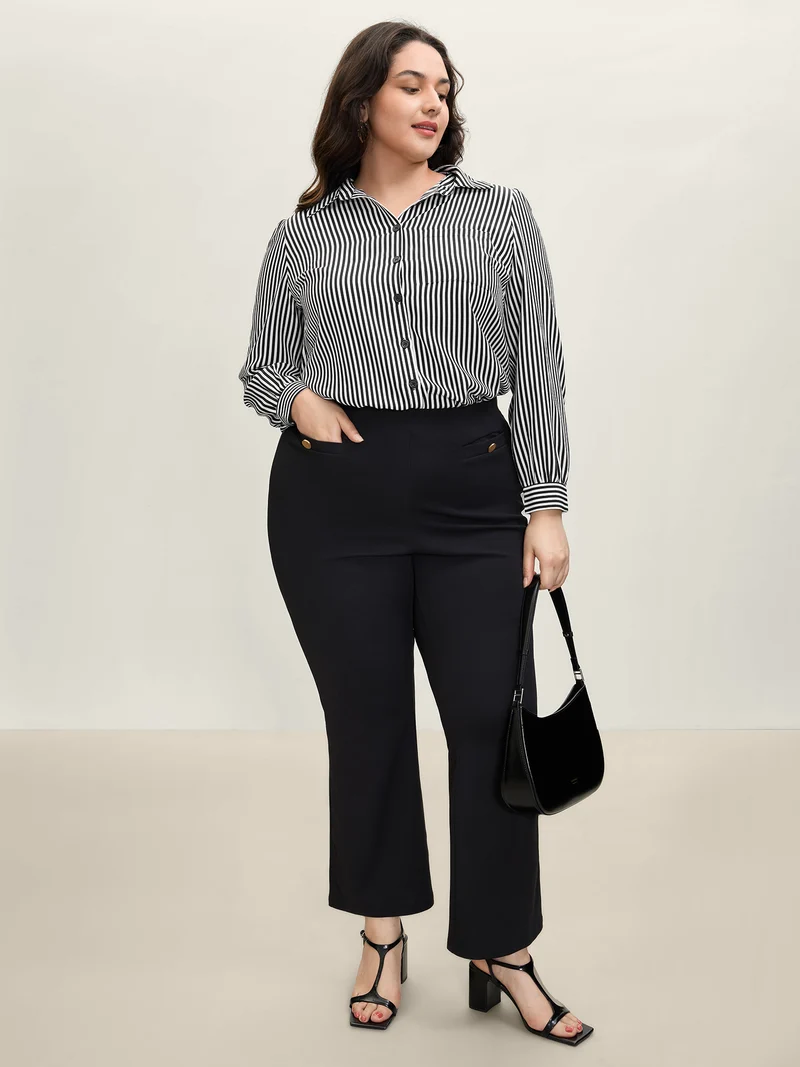 Striped Bow-Tie Button-Down Shirt