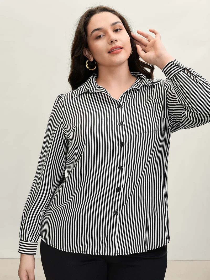Striped Bow-Tie Button-Down Shirt