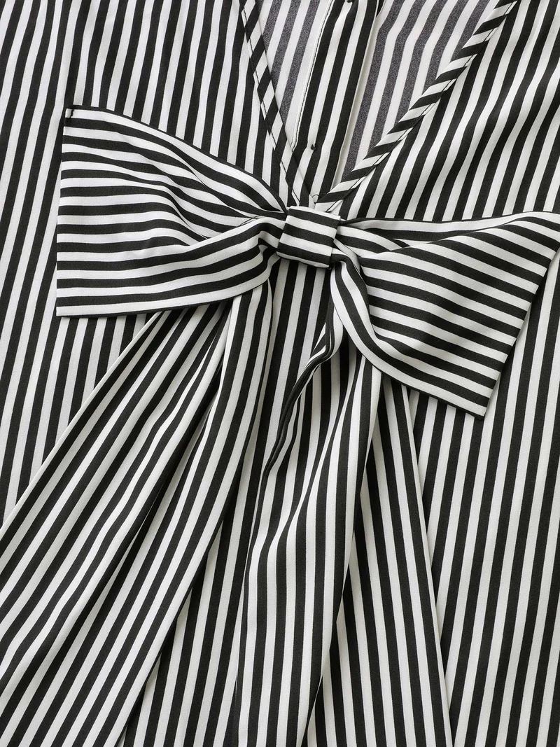 Striped Bow-Tie Button-Down Shirt