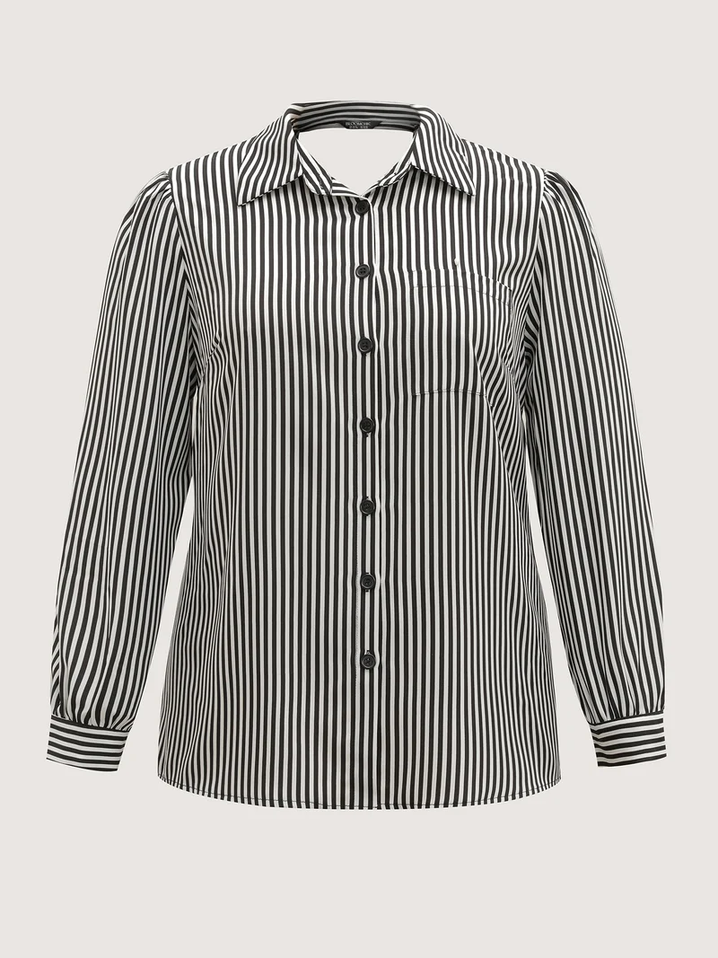 Striped Bow-Tie Button-Down Shirt