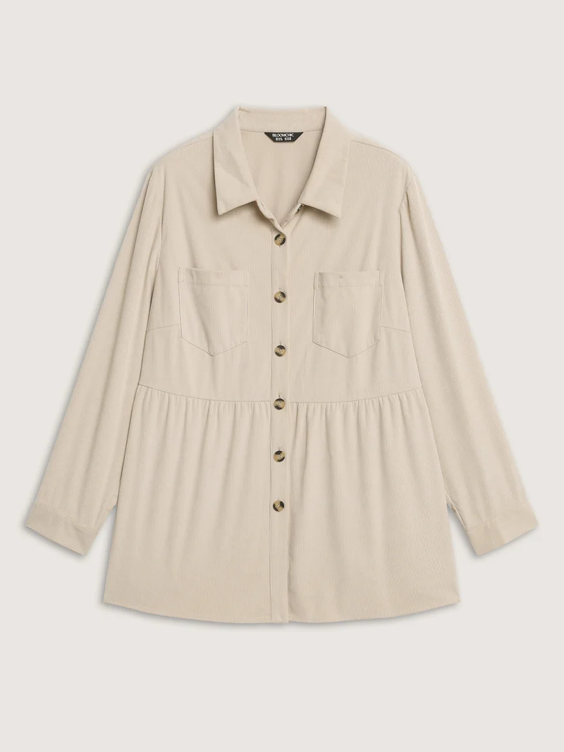 Corduroy Cinched-Flared Waist Jacket
