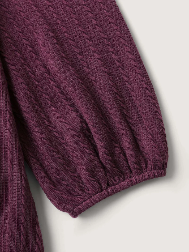 Textured Stretchy Waist-Tie Midi Dress