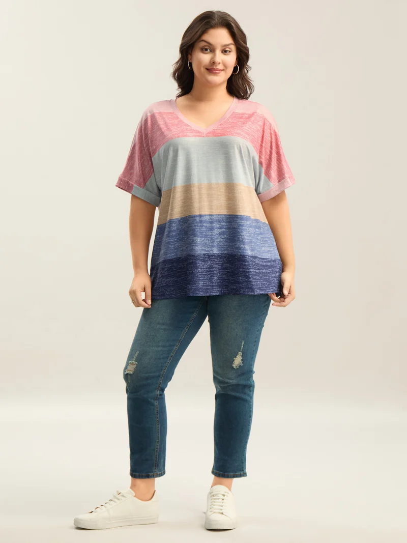 Multi-Color Summer Stripes T-Shirt