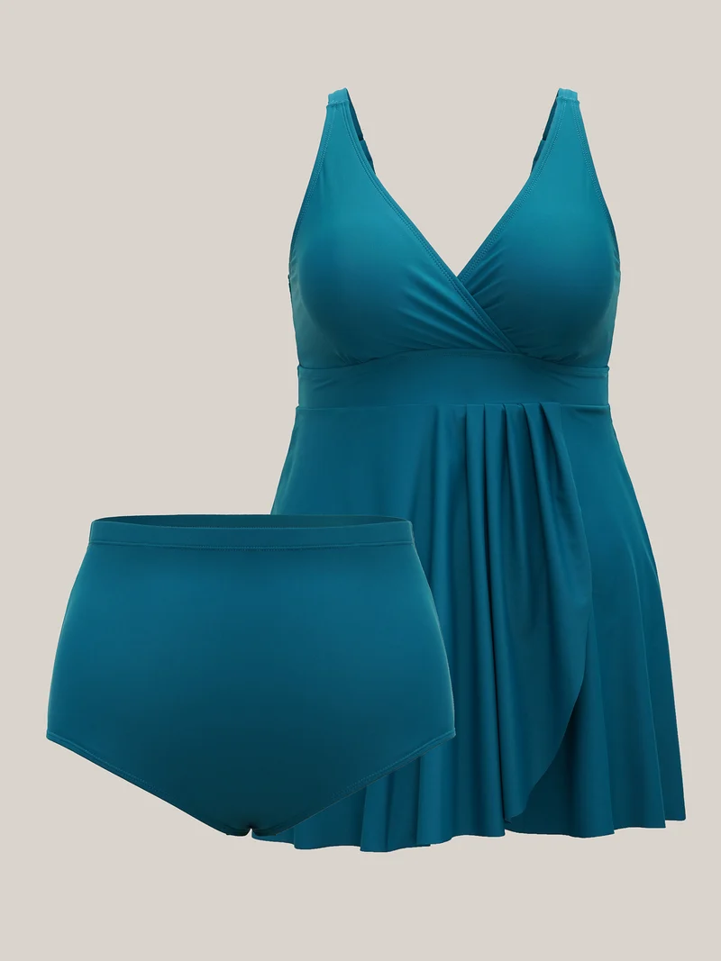 Curvy Hem Fit Flare Swim Dress