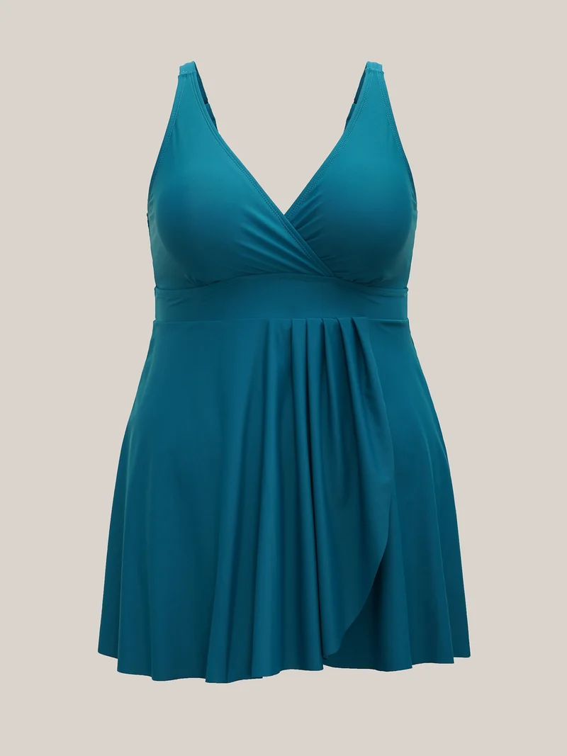 Curvy Hem Fit Flare Swim Dress
