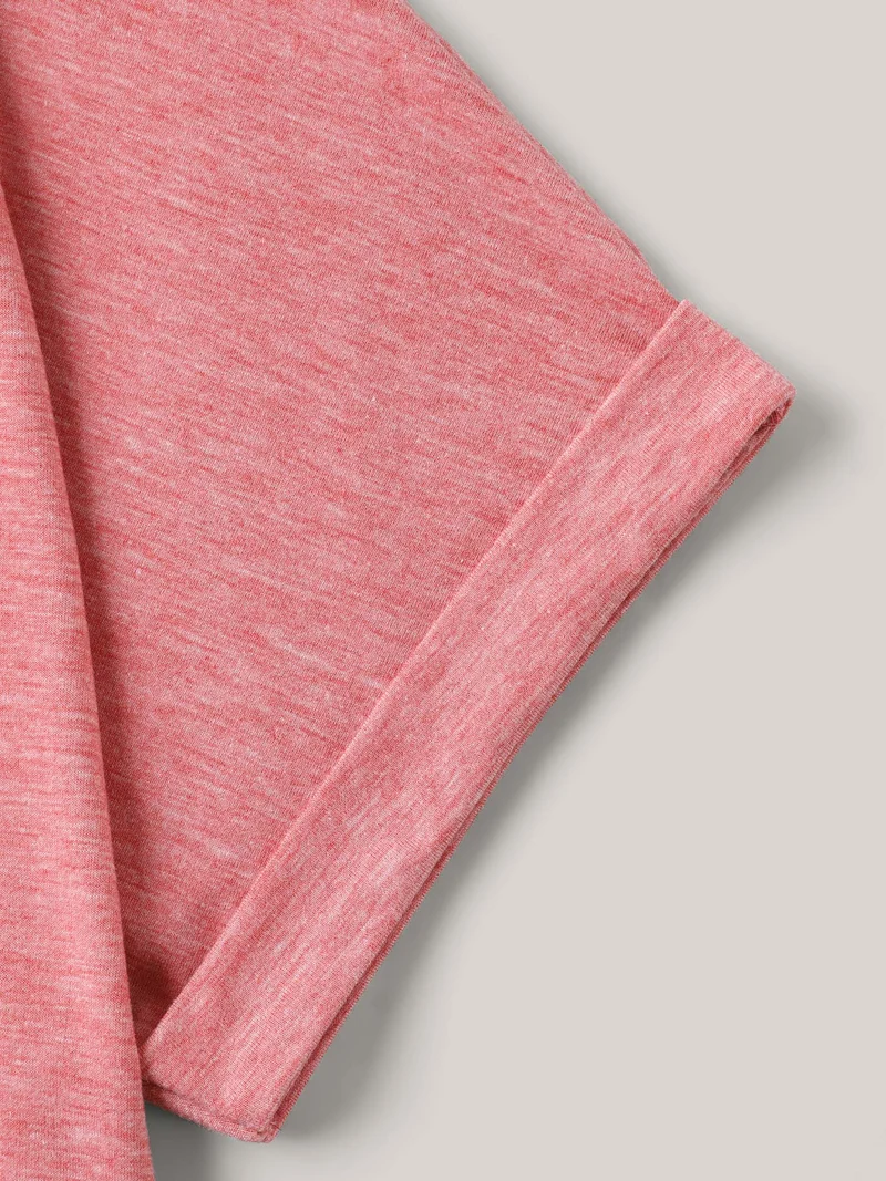 Stretchy Heathered V-Neck Solid T-Shirt