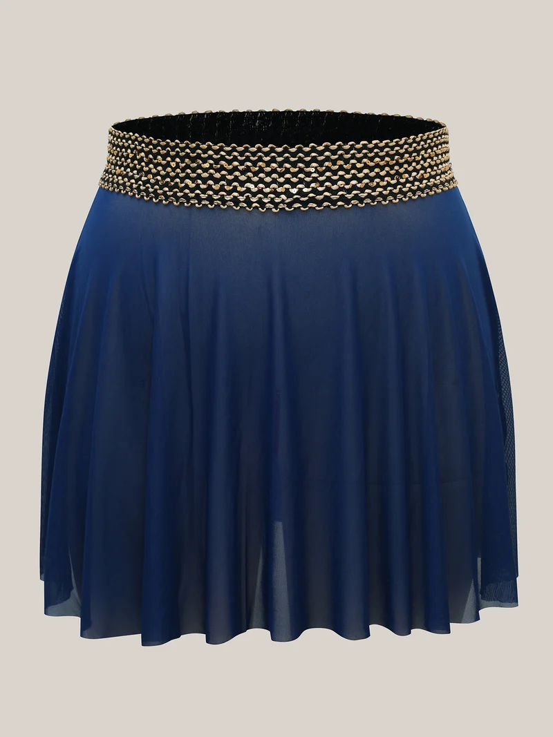 2-in-1 Embroidered Surplice Swim Dress