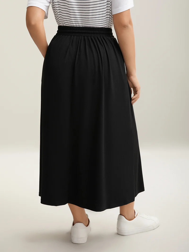 Supersoft Waist-Tie A-Line Maxi Skirt