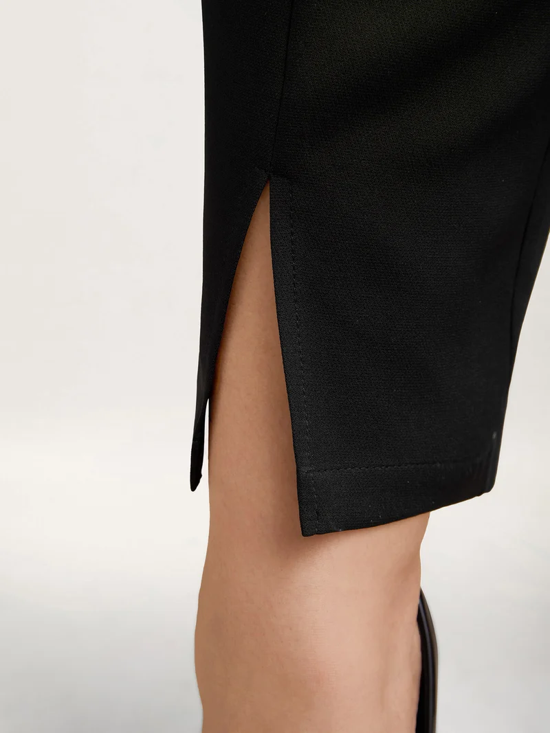 Pleated Loop Straight-Leg Pants