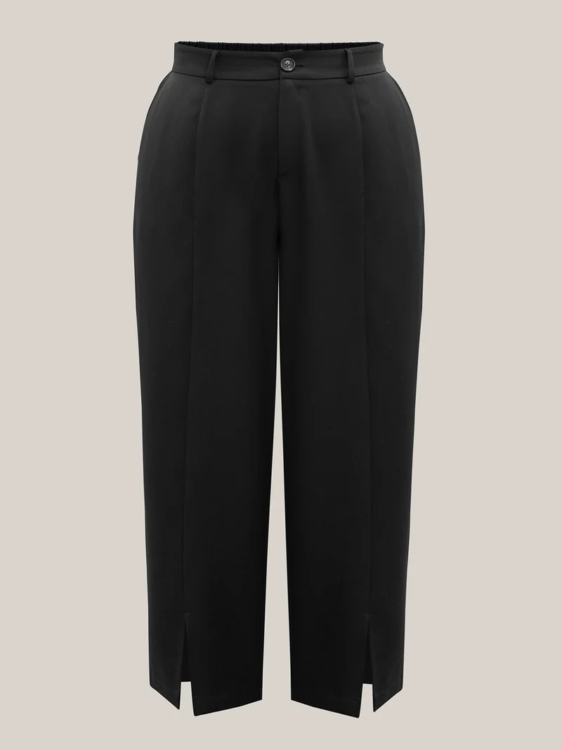 Pleated Loop Straight-Leg Pants