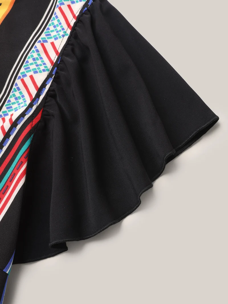 Multi-Color Striped Neck Tie Shirt