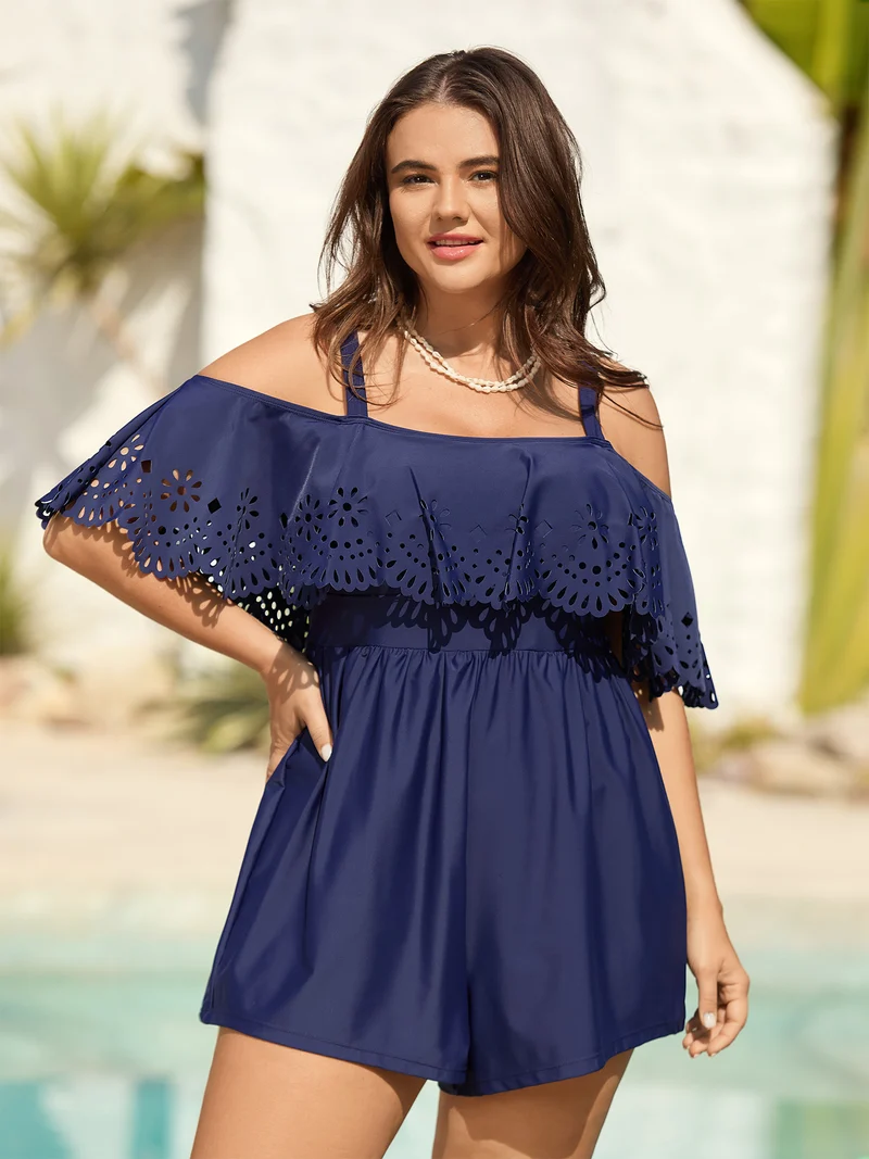Cold-Shoulder Cut-Out One-Piece Swimsuit