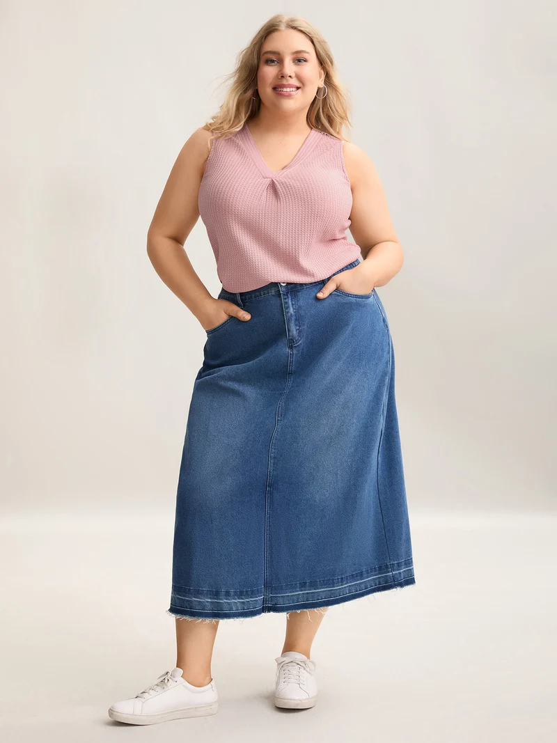 Hollow Back Slim-Fit Pleated Sleeveless Top
