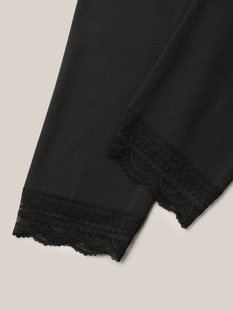Overlap Waist Spliced Tight Pants