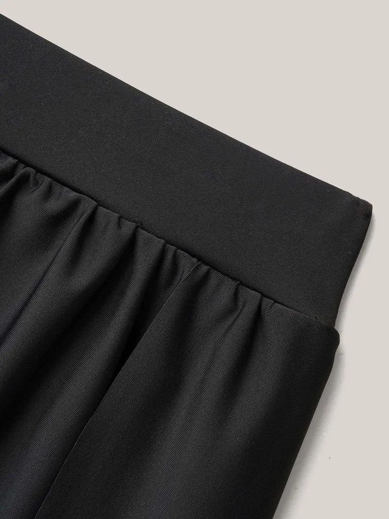 Layered High-Waist Flared Swim Bottoms