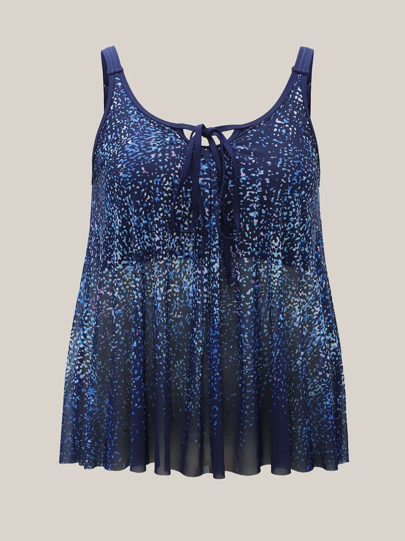 Ombre Gradient Neck Tie Swim Top