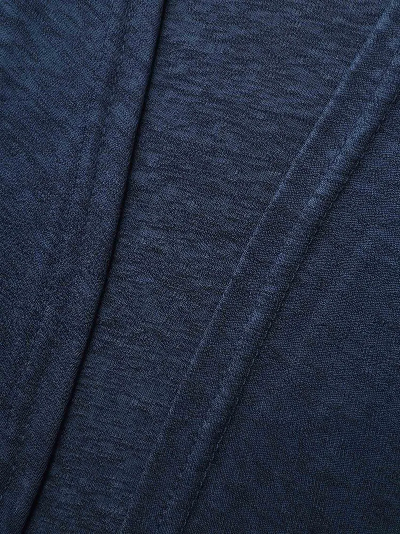 Textured Arc Hem Open-Front Kimono Cardigan