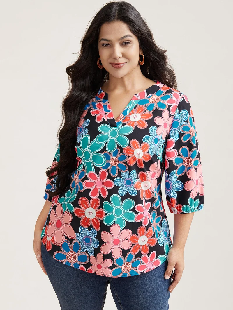 Multicolor Floral Fun Print Shirt