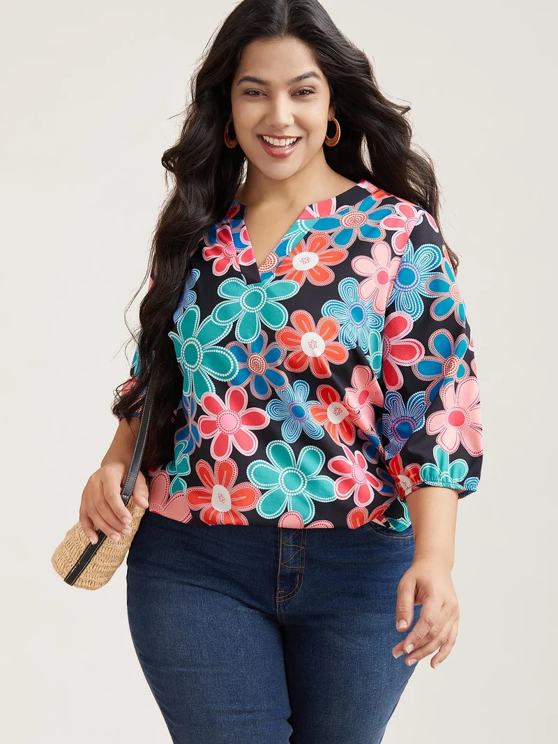 Multicolor Floral Fun Print Shirt