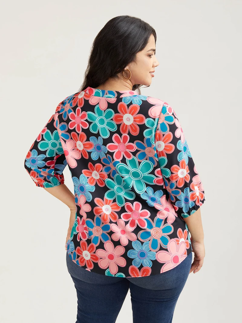 Multicolor Floral Fun Print Shirt