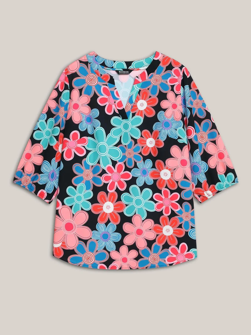 Multicolor Floral Fun Print Shirt