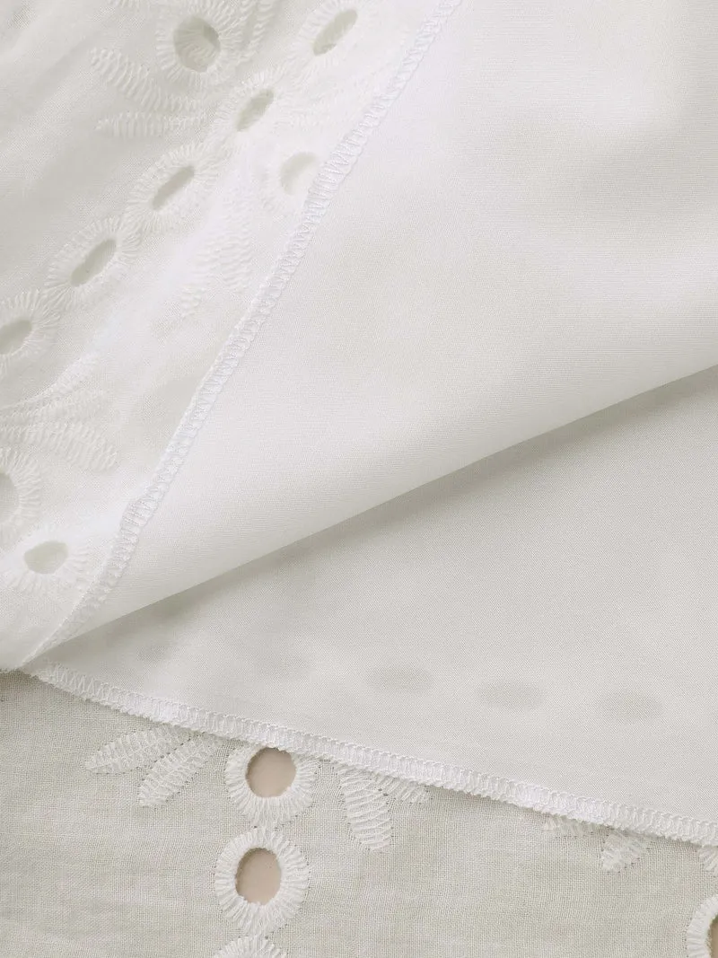 Cotton Embroidered V-Neck Shirt