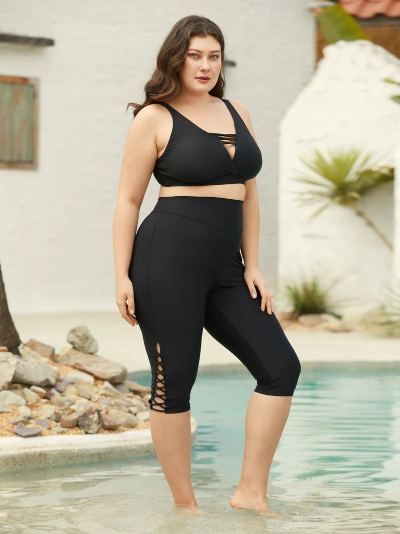Cut-Out Straps Hips Contour Swim Bottoms