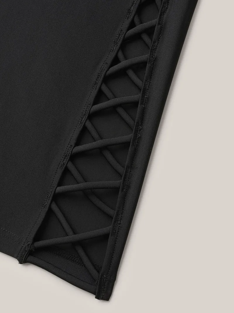 Cut-Out Straps Hips Contour Swim Bottoms