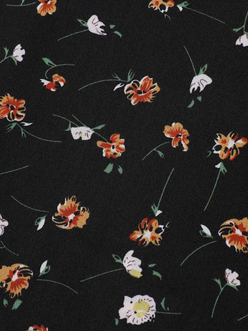 Floral Print Boatneck Half Sleeve Blouse