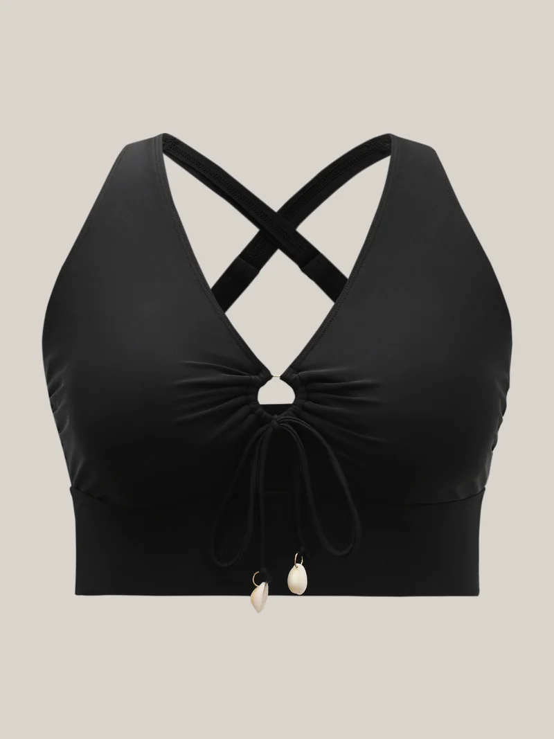 Knotted Keyhole Crossstraps Swim Top