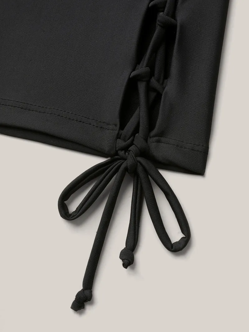 Cross-Ties Cut-Out Sculpting Swim Bottoms