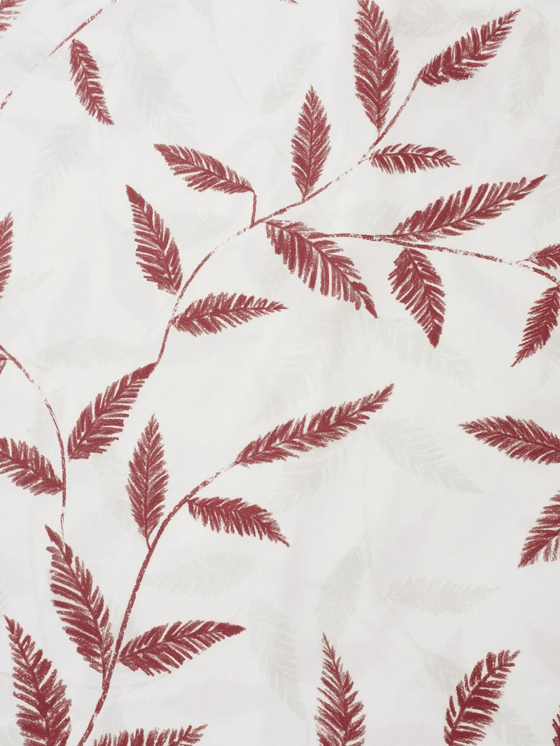 Leaf Print Notched Collar Blouse