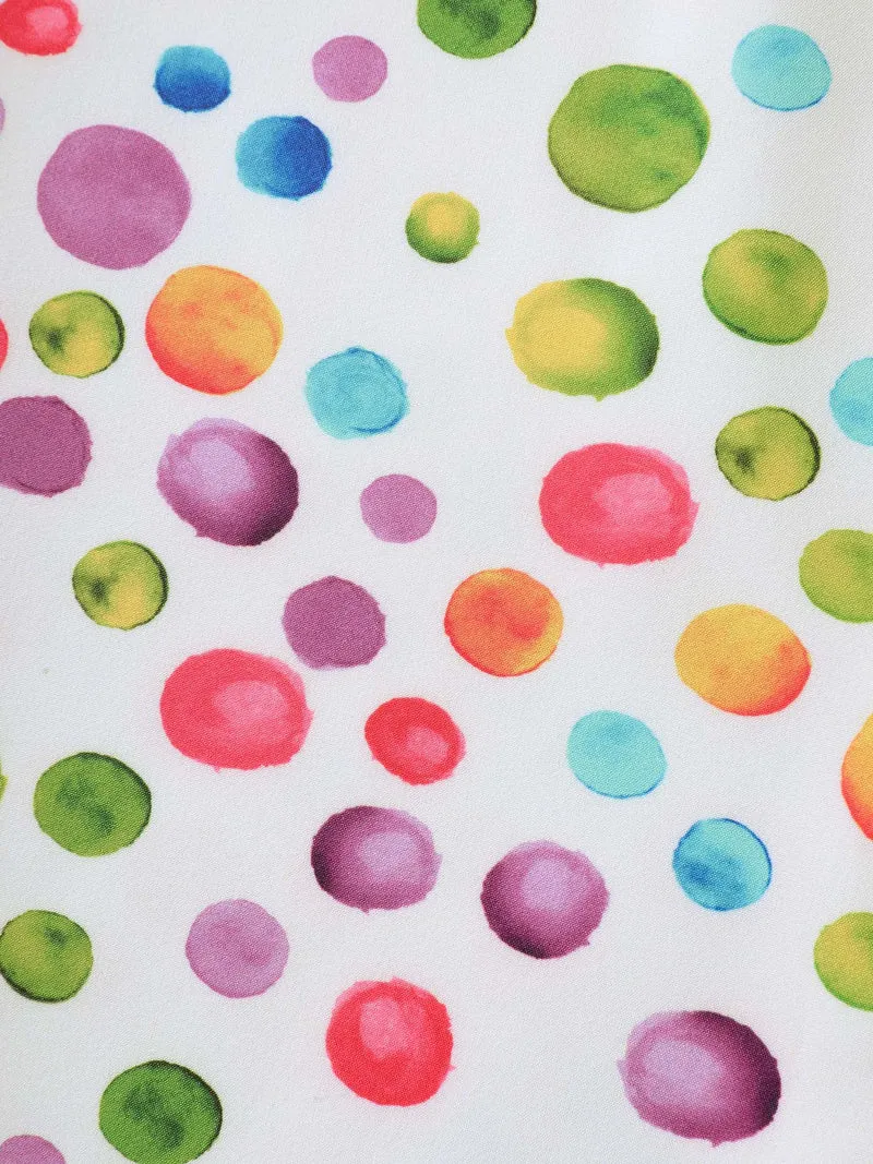 Polka Dots Print Pockets V-Neck Midi Dress