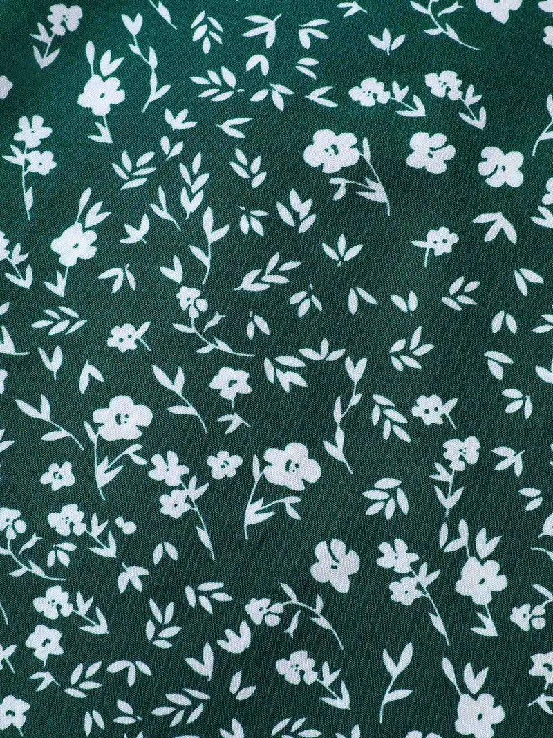 Ditsy Floral Print Stretchy Flared Midi Skirt
