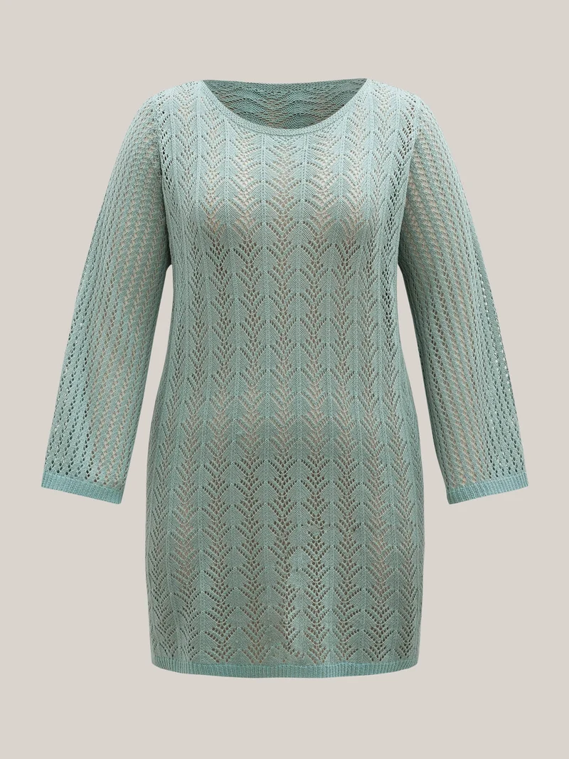 Cut-Out Mock Neck Swim Cover-Up