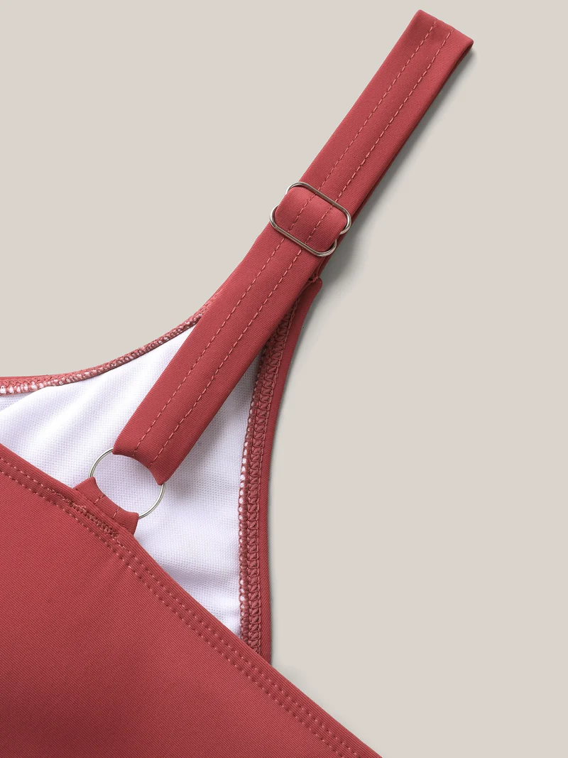 Curvy Split Hem Flared Swim Top