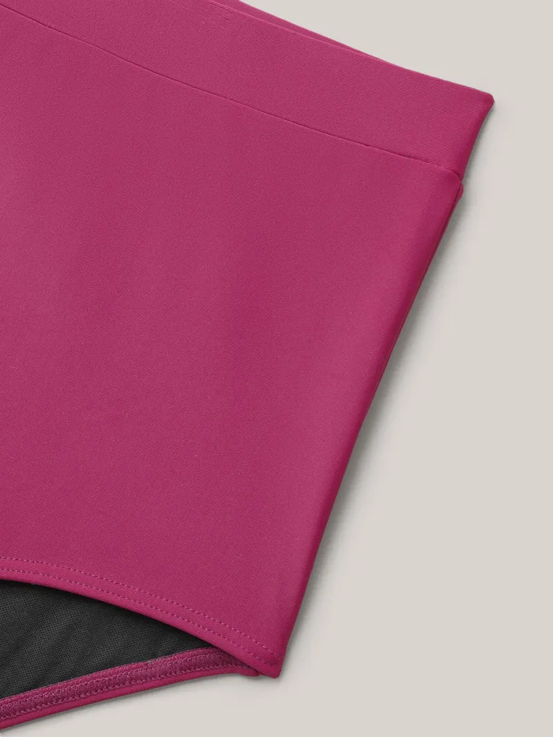 Glide Lock Zipper Color Contrast Swim Dress