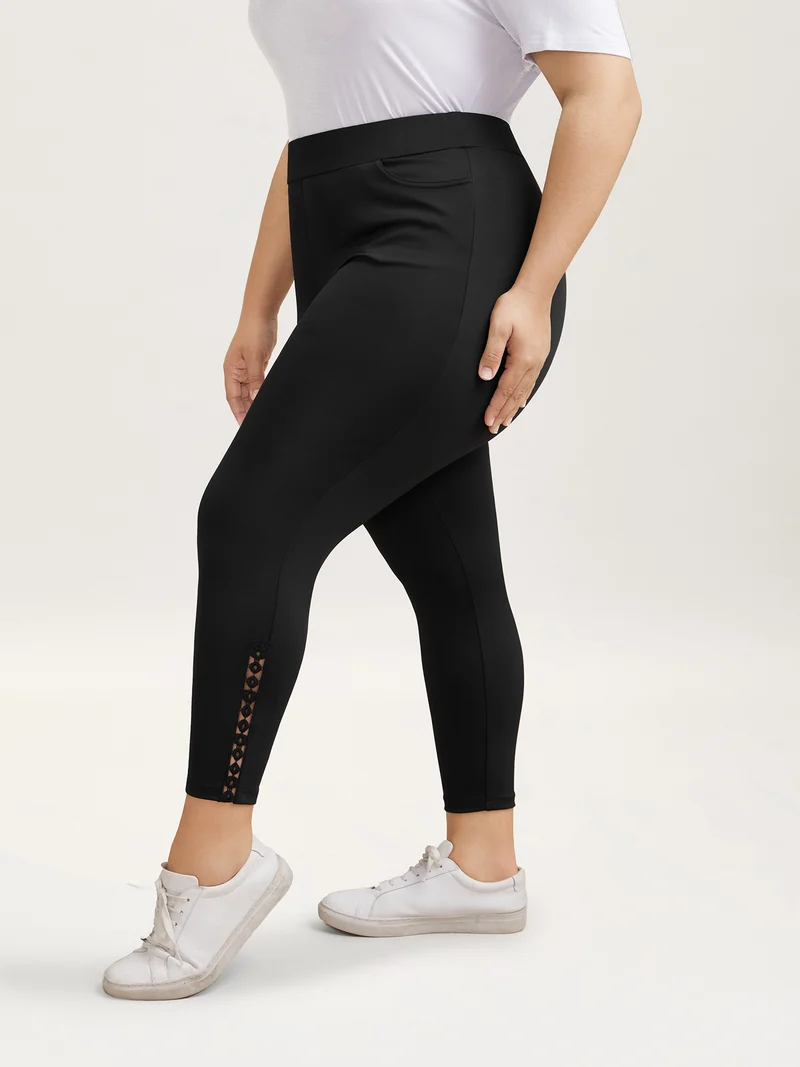 No-Waist Gap Lace Panel Skinny-Fit Pants