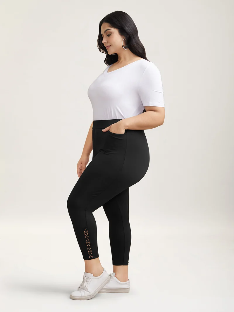No-Waist Gap Lace Panel Skinny-Fit Pants