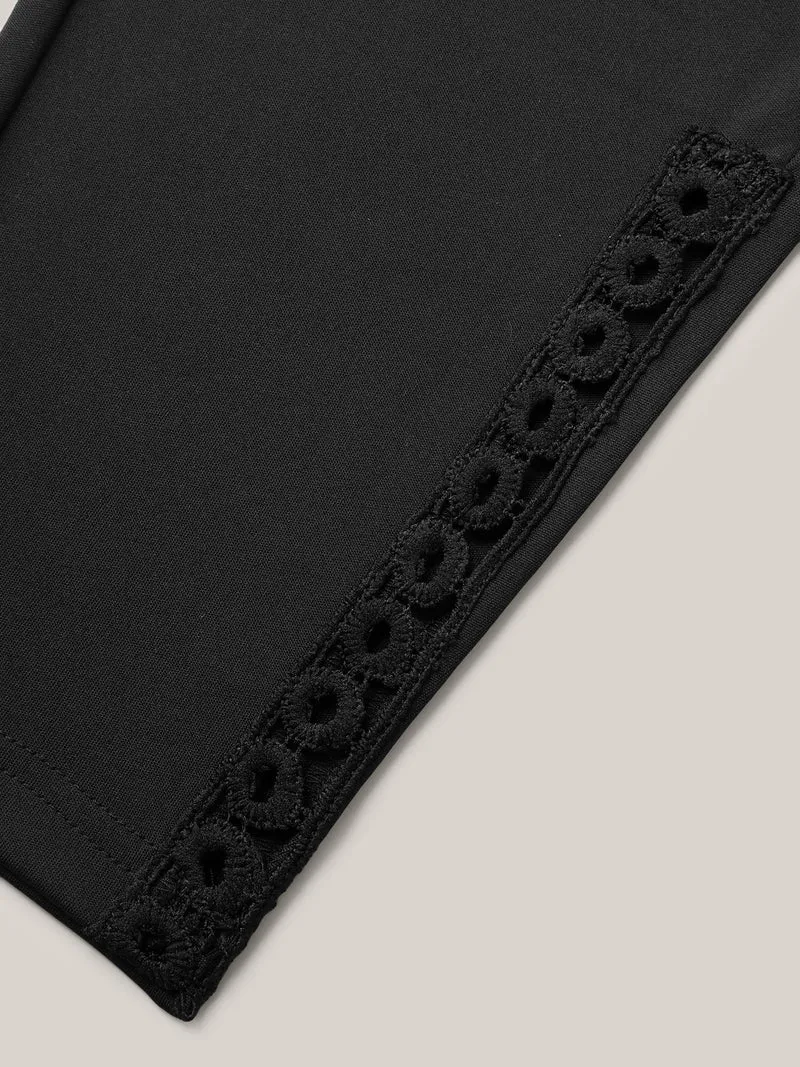 No-Waist Gap Lace Panel Skinny-Fit Pants