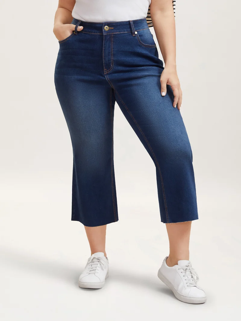 Loose Frayed Hem Crop Jeans